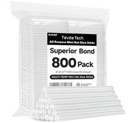 Lot de 800 mini bâtons de colle chaude de 10,2 cm de diamètre pour la plupart des pistolets à colle chaude transparents pour presque tous les matériaux pour enfants et adultes