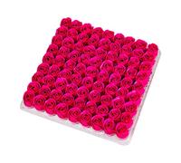Lot de 81 savons en Forme de Rose,Ruiting Rose Fleur de Savon avec Boîte à Cadeau Coeur Fleur Parfumée 81Rose de Savon,Cadeau pour Anniversaire/Anniversaire/boîte de Saint Valentin (Hot Pink)