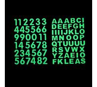 Lot de 84 autocollants alphanumériques phosphorescents avec lettres de l'alphabet et chiffres pour sécurité nocturne Accessoires de bricolage (vert-S)