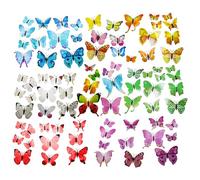 Lot de 84 décorations papillon 3D - Décoration de chambre - Décoration de table - Papillons colorés