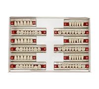 Lot de 84 fausses dents dentaires complètes en résine acrylique, 3 ensembles de dents entières en polymère synthétique, 23 nuances A2 supérieures + inférieures matériaux dentaires pour remplacement
