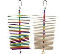 Lot de 860 mini bâtons longs en bois à mâcher pour conures, perroquets, perruches, poules - Jouet d'enrichissement et de soulagement de l'ennui pour poulailler, cage à perruches - Jouet sûr pour