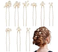 Lot de 9 accessoires cheveux mariée, épingles à cheveux en perles pour mariage, barrettes en métal doré, pinces élégantes à perles, styles variés, pour cortège nuptial, bal, occasions spéciales