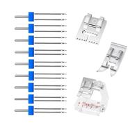 Lot de 9 aiguilles doubles multifonctionnelles avec 3 pieds de presseur pour aiguille de machine à projet 2/90 3/4 / projet de couture