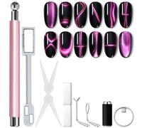 Lot de 9 aimants œil de chat pour ongles | Bâton magnétique pour ongles en forme de cœur, flash, cercle, yeux de chat, pour bricolage, 3D, œil de chat, gel UV