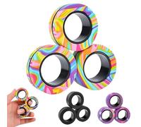 Lot de 9 Anneau Magnétique Spinner Créativité Fidget Toys Hand Spinner Spinner Anti Stress Adult Fidget Magnets Ring Toys for Anxiety Relief Fidget Magnet Ring Pack Grand Cadeau for Adults Teens Kids