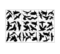 Lot de 9 autocollants anti-collision en forme d'oiseau pour fenêtre de porte - Réutilisables - Pour la maison, la salle de bain, la cuisine