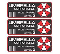 Lot de 9 autocollants « Umbrella Corporation Hive Parking » - 10 cm - Pour voiture, vélo, voiture - Resident Evil