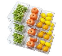 Lot de 9 Bacs de Rangement Garde-Manger (3 Tailles),Organiseur Frigo Cusine Rangement Frigo,Convient pour Cuisine, Tiroir, Congélateur, Salle de Bain, Garde-manger (9)