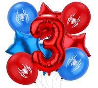 Lot de 9 Ballons d'Anniversaire Araignée, Ballons en Forme d'Araignée, Ballons en Forme de Pentagramme pour Fête d'Anniversaire d'Enfants Décoration de Fête d'Halloween (Numéro 3)