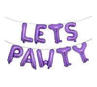 Lot de 9 ballons en aluminium de 40,6 cm pour chien - Bannière « Happy Birthday » pour animal de compagnie - Fournitures de fête - Violet