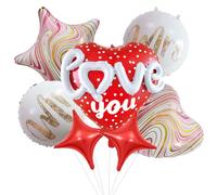 Lot de 9 ballons en aluminium en forme de cœur rouge - 58,4 cm - Grand lot de 9 ballons en forme de cœur d'amour en Mylar - Décorations de fête rouges