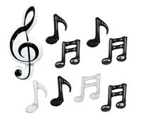 Lot de 9 ballons en aluminium en forme de note de musique - 45,7 cm e sol et ballons noirs argentés pour fête sur le thème de la musique, concert, récital de groupe, événements scolaires