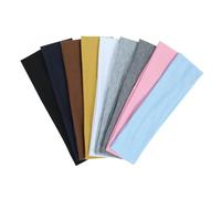 Lot de 9 bandeaux antidérapants et élastiques pour cheveux de femme, en coton tendance et extensible pour le sport, le maquillage, la gym, la course, le yoga, l'entraînement (9 couleurs-A)