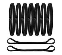 Lot de 9 bandeaux de sport élastiques antidérapants - Noir - Avec poignée en silicone élastique - Accessoires de cheveux athlétiques pour yoga, jogging, vollyball, hommes, femmes, enfants, sports de