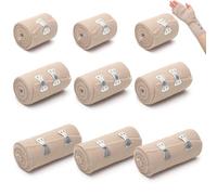 Lot de 9 bandes de compression élastiques - 5 cm x 4,5 m - 7,5 cm x 4,5 m - 10 cm x 4,5 m - Bandage élastique perméable à l'air - Bandage élastique pour poignets, chevilles et genoux