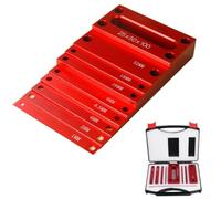 Lot de 9 blocs de configuration métriques en alliage d'aluminium pour routeur et scie à table - 1 mm, 2 mm, 4 mm, 6,5 mm, 8 mm, 16 mm, 18 mm, 32 mm, 25 x 50 x 100 mm