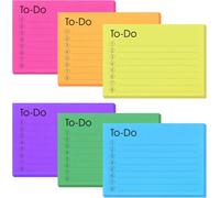Lot de 9 blocs-notes pour planificateur de listes de tâches, 7,6 x 10,2 cm, feuilles mémo autocollantes lignées pour le bureau, la maison et l'école et le suivi des tâches