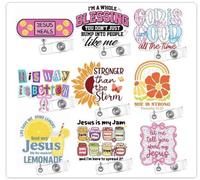 Lot de 9 bobines de badges d'infirmière mignons et amusants Rose Girly Be So for Real Lord Have MRSA Cuff Em Sana Sana Psych Coffee ID Titulaire Médical Fournitures scolaires infirmières RN MA ER CNA