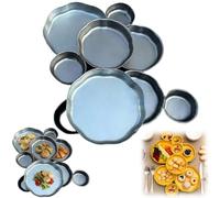 Lot de 9 bols de service ronds avec finition or antique, plateau de service en grappes, bols à charcuterie, plat d'apéritif, plateau de collation élégant pour fête, mariage, pour olives, frites et