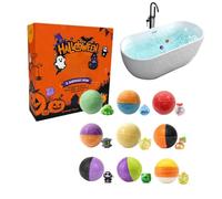 Lot de 9 bombes de bain pour Halloween - Parfum apaisant - Comprimés avec | Bombes de bain faites à la main pour Halloween, cadeaux de fête, spa, bien-être, anniversaire, détente, été, soins de soi