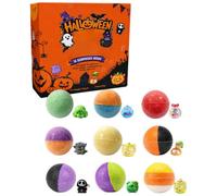 Lot de 9 bombes de bain pour Halloween - Parfum apaisant - Comprimés avec | Bombes de bain faites à la main pour Halloween, cadeaux de fête, spa, bien-être, anniversaire, détente, été, soins de soi