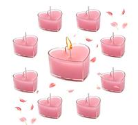 Lot de 9 bougies chauffe-plat romantiques en forme de cœur - Idéales pour Noël, les mariages, les confessions, le Nouvel An, la Saint-Valentin