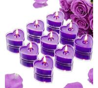 Lot de 9 bougies chauffe-plat romantiques en forme de cœur Pour la Saint-Valentin, un anniversaire, une proposition ou un mariage