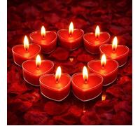 Lot de 9 Bougies en Forme de Cœur Bougie Coeur Bougies Romantiques pour Mariages Décoration Fêtes Rouge BOUGIE (HORS ANNIVERSAIRE)