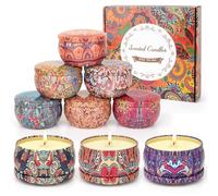 Lot de 9 Bougies Parfumées En Cire de Soja 100% - Cadeau Original pour Femme, Maman - Idée pour Noël, Anniversaire - Aromathérapie pour Bain, Yoga