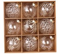 Lot de 9 Boules de décoration de Noël Transparentes en Plastique - Décorations de Noël légères à Faire soi-même pour Arbre de Noël, Vacances, Mariage, fête, décoration d'intérieur, Champagne