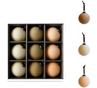Lot de 9 boules de décoration de sapin de Noël en velours avec design élégant européen et artisanat manuel pour décoration d'intérieur festive (C)