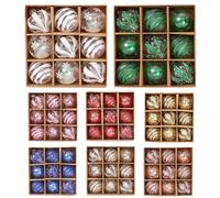 Lot de 9 boules de Noël à suspendre en plastique transparent avec paillettes pour sapin de Noël, couronne, décoration de mariage et de fête, convient pour l'intérieur et l'extérieur (vert)