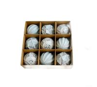 Lot de 9 boules de Noël antiques - 8 cm - En PVC - Décoration pour sapin de Noël - Pour la maison, les fêtes, les festivals (bleu)