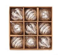 Lot de 9 boules de Noël en plastique à suspendre avec paillettes, ornements transparents, 8 cm de diamètre pour décoration de vacances et événements ()