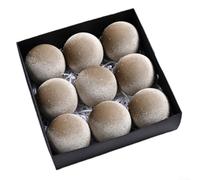 Lot de 9 boules de Noël en velours de 8 cm de diamètre pour sapin saisonnier et décorations de fête de vacances (kaki)