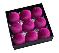 Lot de 9 boules de Noël en velours pour décoration de vacances et sapin de Noël, combinant un style classique avec une finition en velours doux (violet)