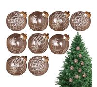 Lot de 9 boules de Noël incassables - 8,9 cm - Boule transparente peinte pour animaux de compagnie - Décorations de caisse de Noël - Ornements papillons suspendus pour l'enseignement en intérieur