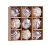 Lot de 9 boules de Noël incassables - Ensemble de décorations de Noël - Ensemble de décorations de Noël - Décoration de Noël - Décoration d'intérieur