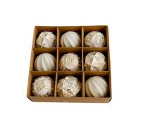 Lot de 9 Boules de Noël rustiques Vintage de 8 cm, décorations de Noël Antiques et incassables for la Maison(Gold)