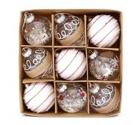 Lot de 9 boules décoratives de 8 cm pour sapin de Noël, cérémonie de mariage, décoration d'intérieur (style 1)