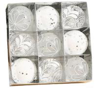 Lot de 9 boules en plastique à suspendre pour sapin de Noël - 8 cm de diamètre - Œuvres d'art galvanisées et peintes à la main pour une utilisation festive (B)