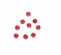 Lot de 9 - bouton ancre marine coloris blanc fond rouge 13 mm plastique