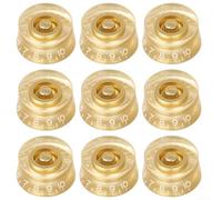 Lot de 9 boutons de commande dorés avec balance pour guitare électrique - Housses de micro en ABS transparent pour potentiomètres Gibson DiMarzio