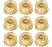 Lot de 9 boutons de vitesse pour guitare - Boutons de contrôle du volume en ABS doré - potentiomètre à arbre fendu pour guitare électrique - 2,6 x 1,3 x 1,3 cm