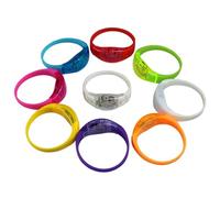 Lot de 9 bracelets lumineux en silicone, plusieurs modes de clignotement, LED de nuit pour festivals en plein air, sports