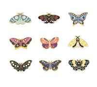 Lot de 9 broches papillon en émail pour sac à dos, steampunk, Differnet Size, Acier allié