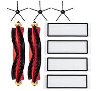 Lot de 9 brosses à rouleaux de rechange pour Xiaomi Roborock S5 Max S6 Pure S6 MaxV S60 S65 Filtre HEPA Chiffon Accessoire (Blanc)