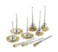 Lot de 9 brosses métalliques en laiton pour meuleuse Outil électrique rotatif pour graveur Drimell Outils Accessoires