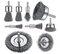 Lot de 9 Brosses MéTalliques pour Perceuse, Fil D'Acier Ondulé, pour Enlever la Rouille, la Corrosion, la Peinture